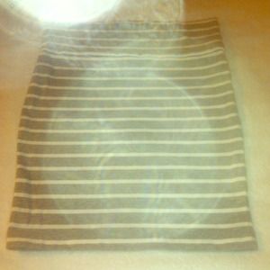 Striped Grey & White fitted Skirt