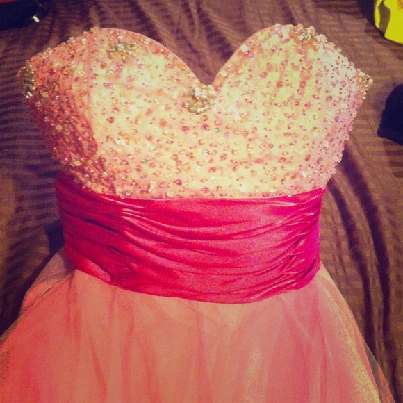PINK SPARKLED TOP FORMAL DRESS PRINCESS STYLE !