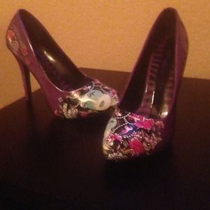 Ed Hardy heels with leg warmers