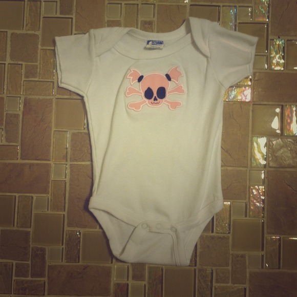 Pink skull onsie