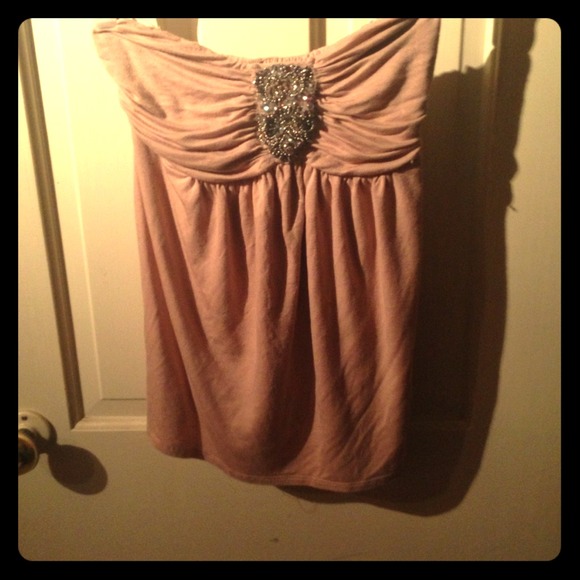 Tan Strapless Tank