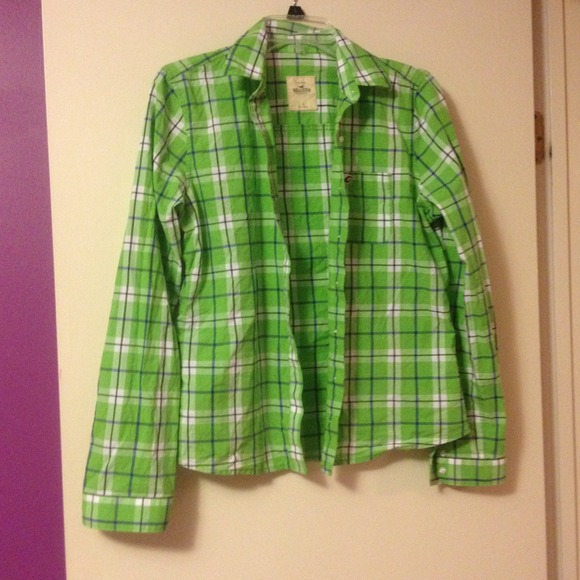 Green plaid top