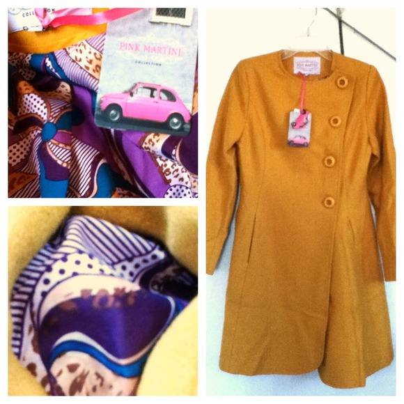 Pink Martini mustard yellow coat w/ pockets