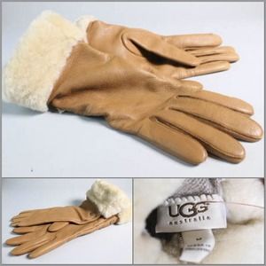 UGG~ Leather Cashmere Shearling Sheepskin Gloves