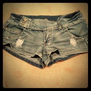 Distressed Denim Shorts