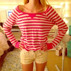 Striped Hollister sweater (pink and white)