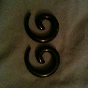 Black acrylic spirals