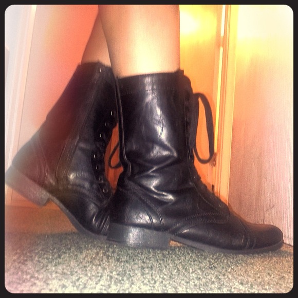 Black combat boots