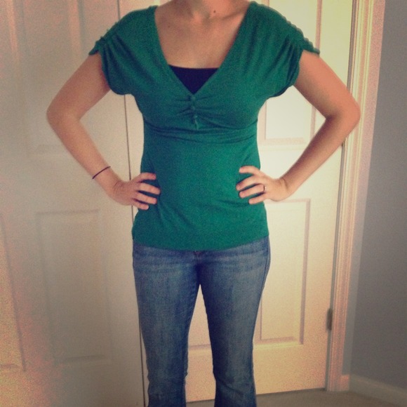 Sold!!!!!Xs gorgeous teal banana republic top