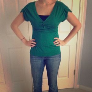 Sold!!!!!Xs gorgeous teal banana republic top