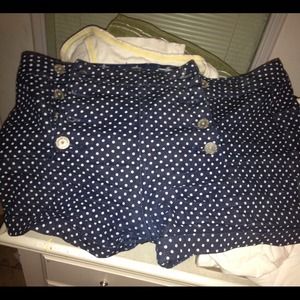 High waisted navy blue shorts