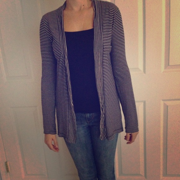 SOLD! Jcrew navy striped cardigan