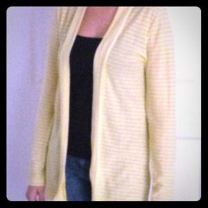 SOLD!!! Jcrew yellow striped cardigan. Size small