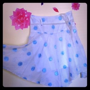 blue dotted skirt !!!