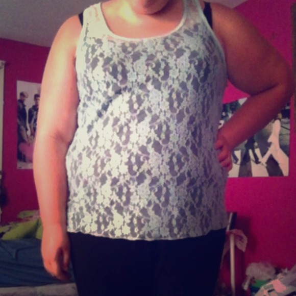 Light blue lace tank