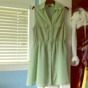 Button down mint dress