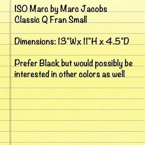 ISO Marc by Marc Jacobs Classic Q Fran Small