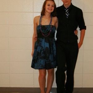 The blue and black dress