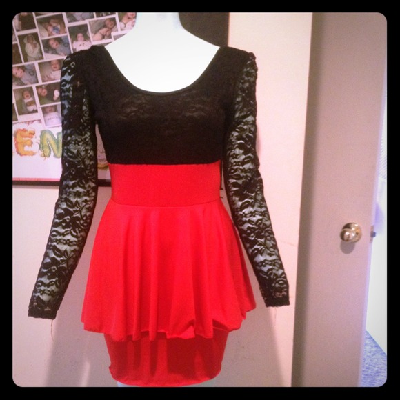 Red and Black Dress