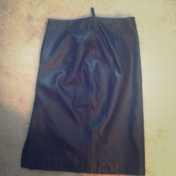 Black leather skirt