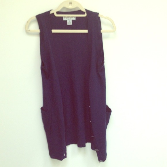 Long blue vest