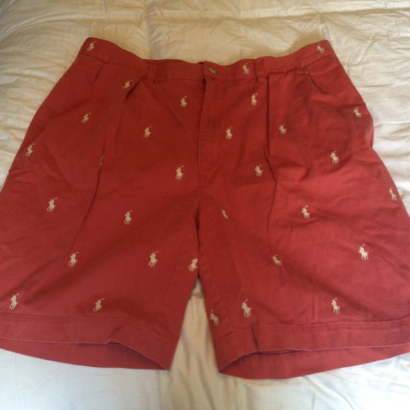 Lobster Red Ralph Lauren shorts w/ logo
