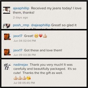 GREAT FEEDBACK IS ALWAYS GOOD TO HEAR! TY POSHERS!