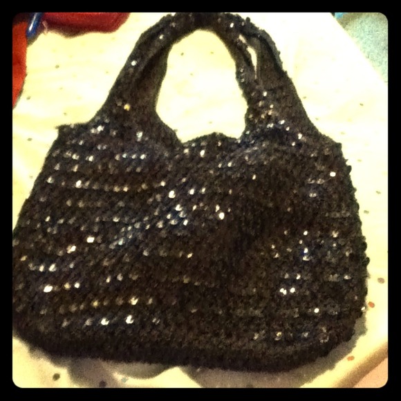 Dark brown sequence 100.%polypropylene purse/bag