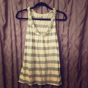Grey and white stripped tank
