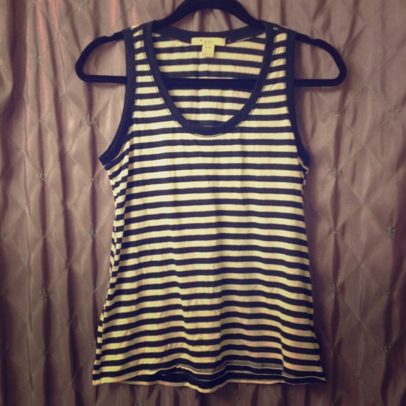 Blue and white stripped tank