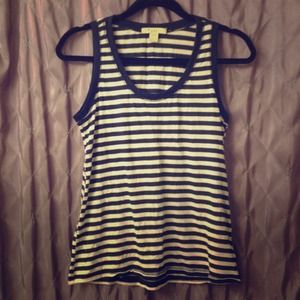 Blue and white stripped tank