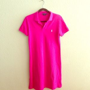 Bright pink polo dress