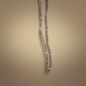 Sparkly silver beaded wire necklace
