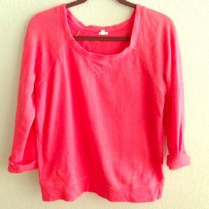 Beachy pullover sweatshirt in bright salmon