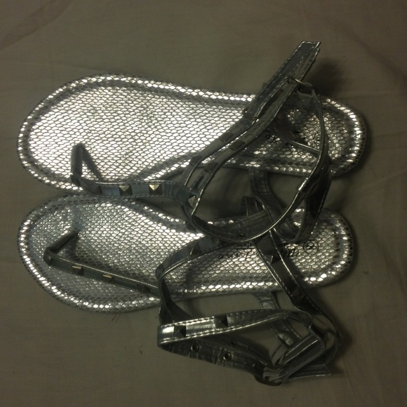 Silver Studded Sandals