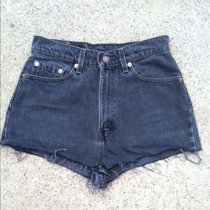 HOLD Black Levi High Waisted Shorts