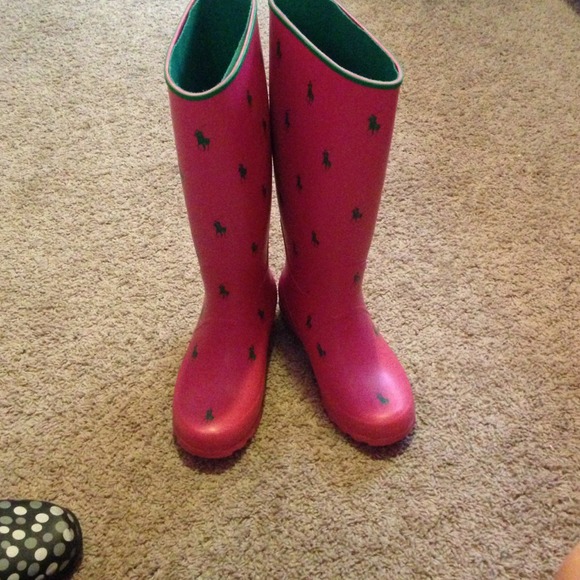 🎉SOLD🎉Pink and green Polo Boots - Picture 2 of 4