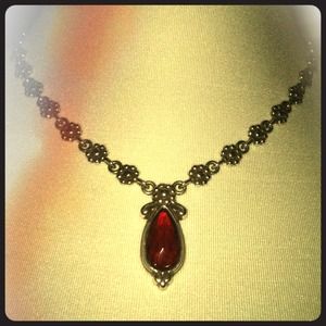 SOLD Brighton garnet gem necklace