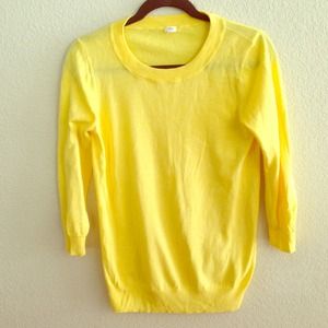 Bright yellow J.Crew crew neck sweater