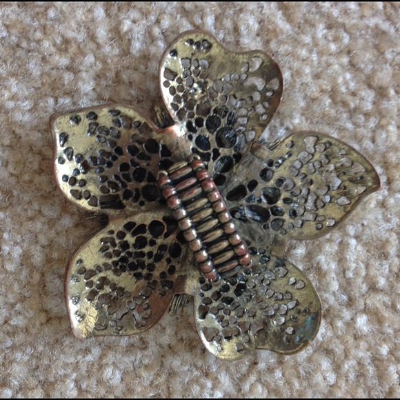 🚫Sold🚫Rhinestone flower ring - Picture 2 of 3