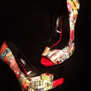 Comic Book Themed Stilletto Heels