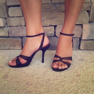 Brown strappy heels/ just reduced