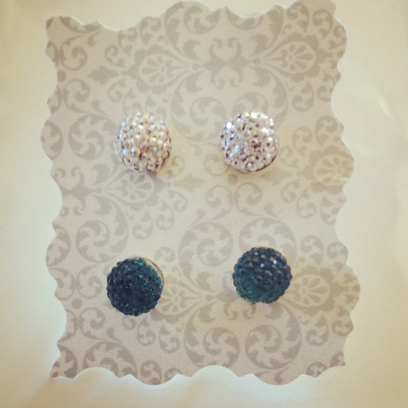 Silver and turquoise ball studs