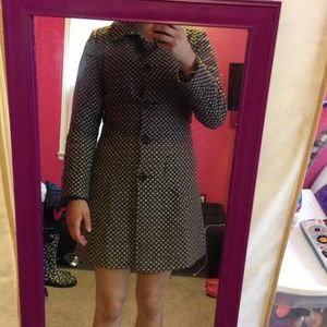 Knitted wool trench coat