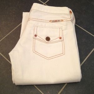 Frankie B Bootcut White Jeans