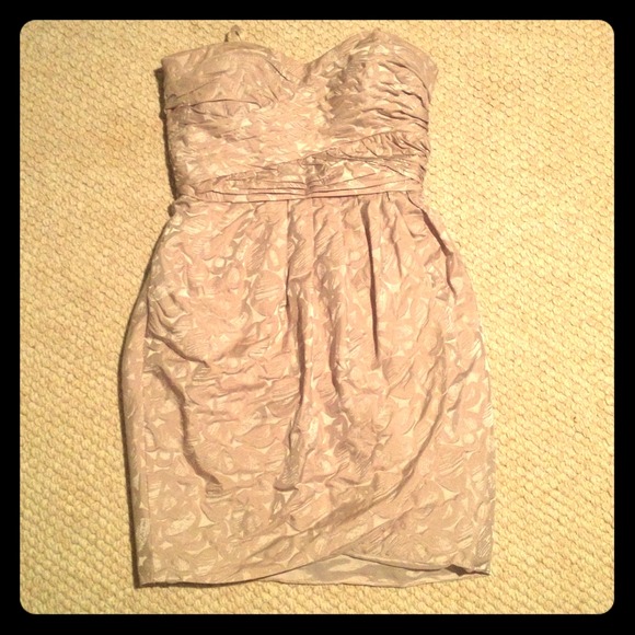 Beige strapless dress