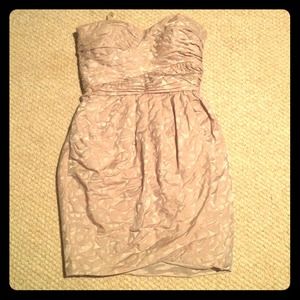 Beige strapless dress