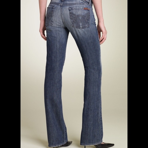 7 For All Mankind Bootcut Crystal Art Deco Pocket - Picture 1 of 4