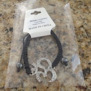 Brand New "Ohm" Sign Black Bracelet