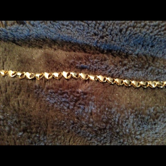 14K Gold heart ankle bracelet
